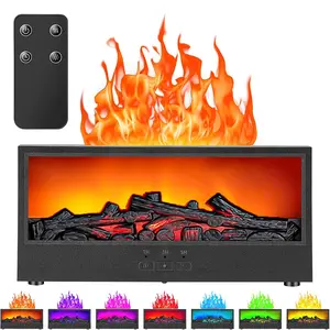 Fireplace Flame Essential Oil Diffuser, 150ml Fireplace Flame Diffuser,Colorful Mist Mode Humidifier 3 Timer Remote Control Waterless Auto-Off, Humidifiers for Bedroom Home Office
