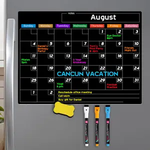 Magnetic Dry-Erase Calendar for Fridge, Monthly Calendar Board with Dry-Erase Markers & Eraser, Monthly Planner Board, Monthly Budget Board for Home Kitchen