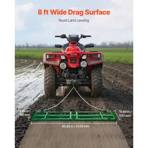 Fathersdaygift VEVOR Drag Harrow, 8 ft Heavy Duty Tow Behind Drag Harrow with Adjustable Bars 72 in Chain, Driveway Grader Landscape Rake for ATV, UTV, Tractor, Mower Tow Behind Yard Lawn Leveling Tooldealsforyoudays