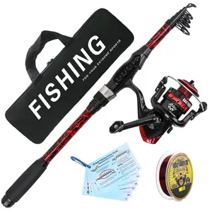 Telescopic Fishing Rod Set, Spinning Reel + Line + Knot Guide + Storage Bag, Portable Beginner-Friendly, Outdoor Fishing Kit, Fishing Tackle Kit