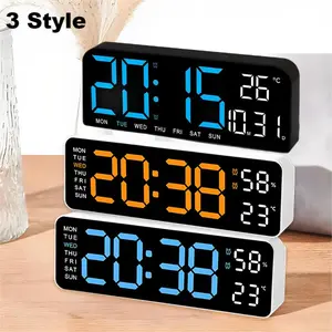 LED Digital Alarm Clock with Dual Alarm, Digital WallClock for Home Bedroom & Office, 10"Large Display12/24H Desk Clock with Temperature/Humidity/Week/Adjustable Dimmer, Minimalist Clock Lights Set, NewYear's Day Decorations, Valentine's Day Gifts