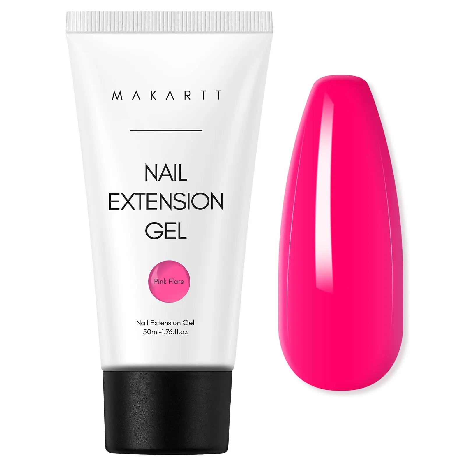 Makartt Polygel Builder Gel, Dazzling Pink Flare Hard Gel, Nail Strengthener for DIY Nail Extensions, 3D Sculpting & Salon Manicure, Nail Care