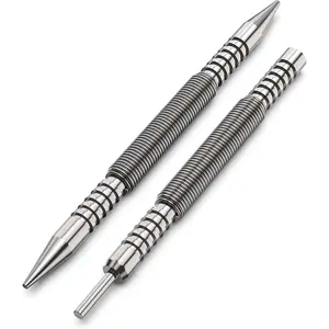 Spring Loaded Nail Set Tools,2-PCS Dual Head Nail Setter and Hinge Pin Punch Set, Hammerless 1/16″& 3/32″Spring Nail Set, Super Strong Force Door Pin Removal Tool,Valentines Day Gifts Men Easter