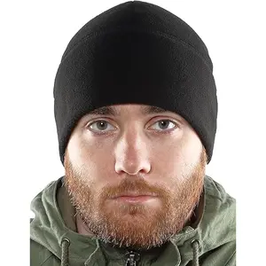 Dazone Fleece Winter Warm Skull Cap Watch Cap for Men Women - Army Military Tactical Skull Beanie Hat in Black