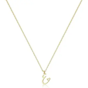 Tewiky Initial Necklace for Women-14k Gold Filled/925 Sterling Silver Dainty Gold Letter Necklace Trendy Cute Custom Personalized Monogram Necklace