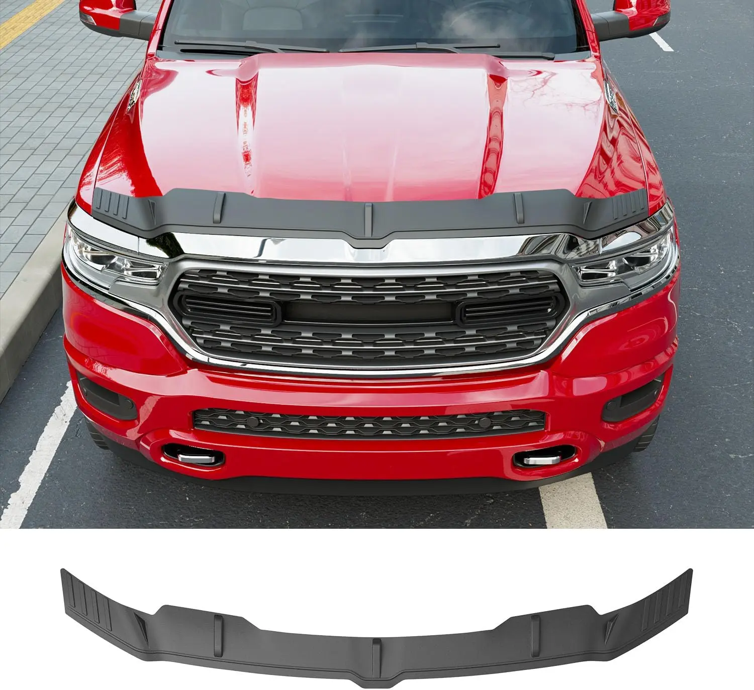 [Fits 19-26 RAM 1500]Hood Protector Compatible with 2019-2026 Dodge RAM 1500 Deflector Upgraded TPE Shield Hood Deflector Replacement for 2019-2026 Dodge RAM 1500 Accessories