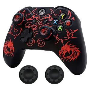 BRHE Anti-Slip Silicone Controller Skin Cover Protector Set for Microsoft Xbox 1 Wireless/Wired Gamepad Joystick, Includes 2 Thumb Grip Caps