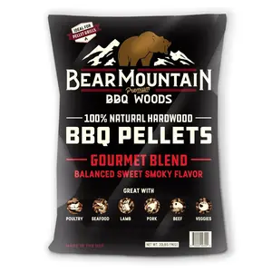 212 MAIN 20lb Hickory BBQ Hardwood Pellets, Natural Wood, Low Moisture, Pellet Form, Rich Smoke, Smoky Flavor for Home & Festive Party Use