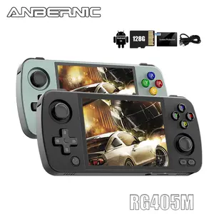 ANBERNIC RG405M Metal Handheld Game Console With 128G Card Android 12 System Unisoc Tiger T618 4 Inch IPS Screen Game Player Support OTA Update Protection