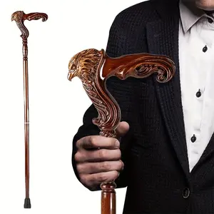 Fashionable Eagle Head Gentleman's Cane - Elegant Luxury Decorative Scepter, Premium Unisex Wooden Walking Stick for Role-Play, Vintage Couples & Gift, with Ergonomic Comfort Grip