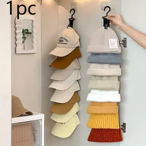Hat Storage Organizer with 8 Clips, Holds 8 Baseball Caps, and, Ideal for Home and Closet Hat Organization, Hat Hooks Storage, Hat Hanger