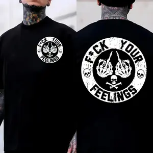 F*ck Your Feelings Skull Tee - Bold Statement Graphic T-Shirt | Limited Edition Streetwear Casual Angel graphic t-shirts for men