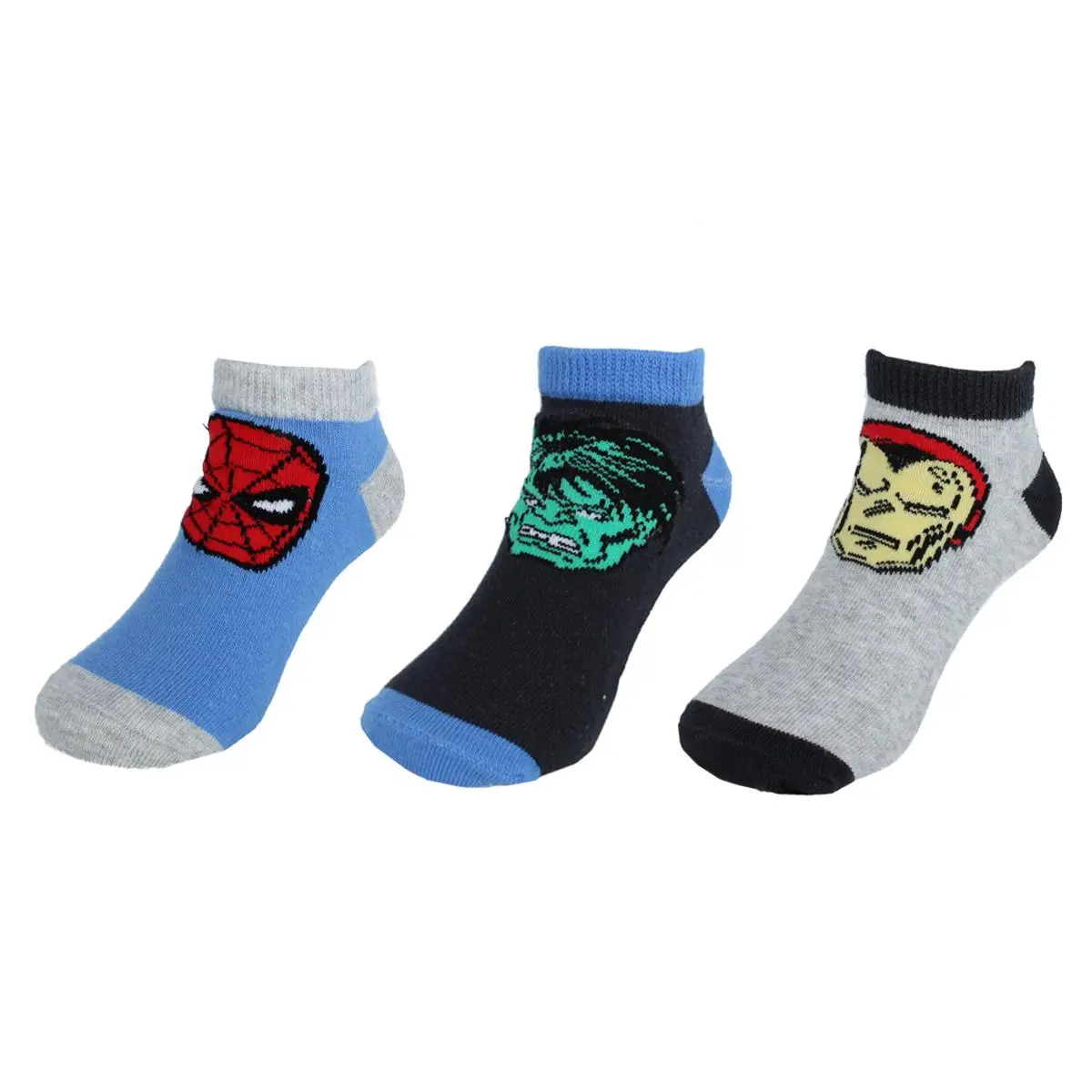 Textiel Trade Boy's Marvel Superhero Sneaker Socks (3 Pack), Crew Socks, Spider, Ankle Socks