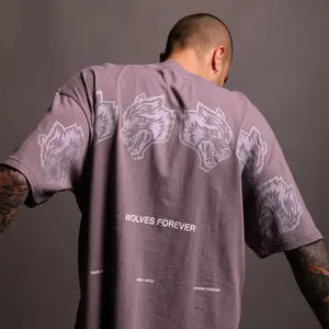 DARC Ohana Oversized "Premium" Unisex Tee in Purple - American Fitness Graphic Premium Tee Oversized Incredibly Soft 100% Cotton for Everyday Wear