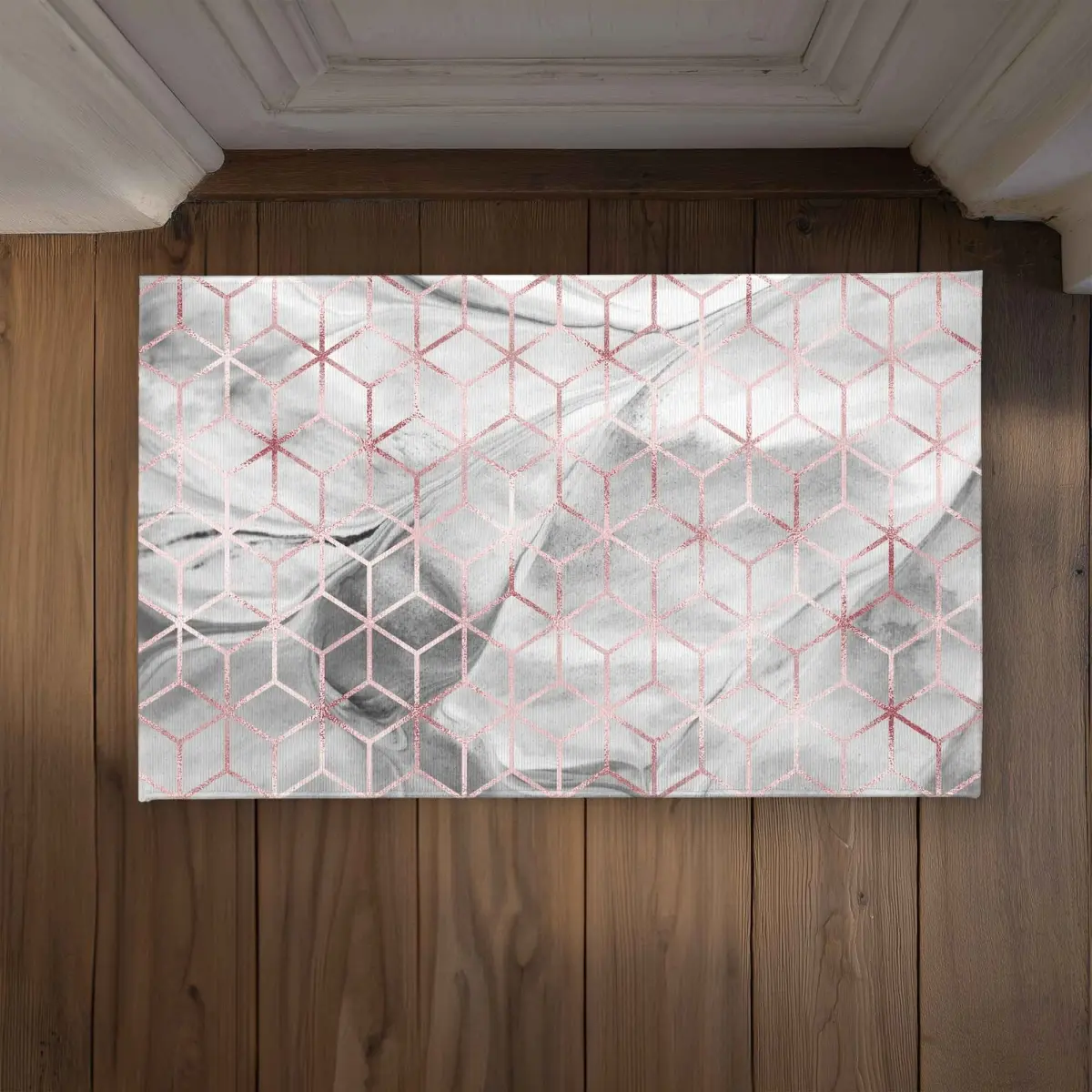 Begin Home Decor CODM2134LYUL1M 21 x 34 in. Symmetry Modern Pattern Indoor & Outdoor Door Mat - Home Decor