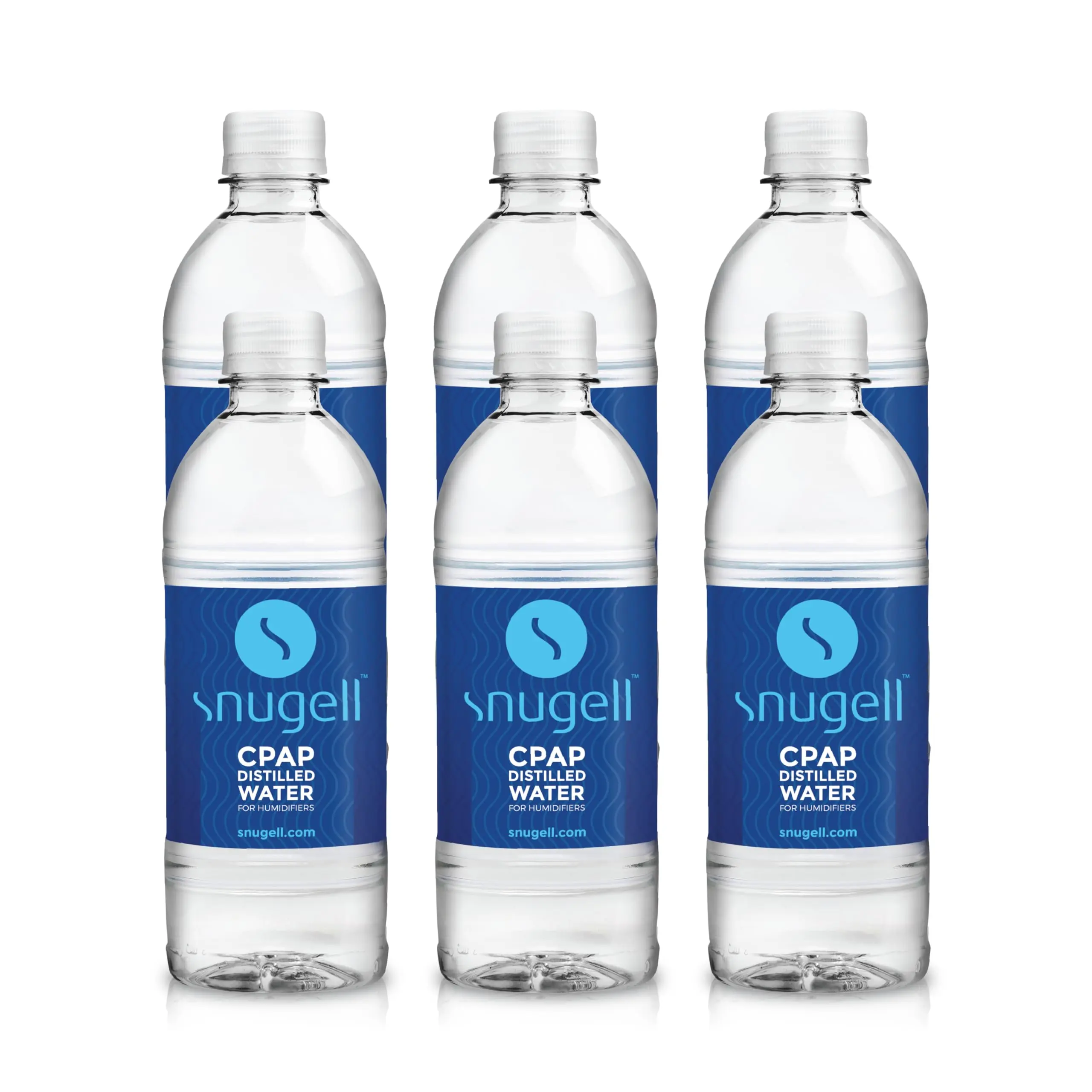 Snugell Distilled Water for CPAP Machines, Travel Size Bottles (16.9 oz Each) – Up to 15 Days Supply – Clean, Multi-Use, Travel-Friendly, Made in USA