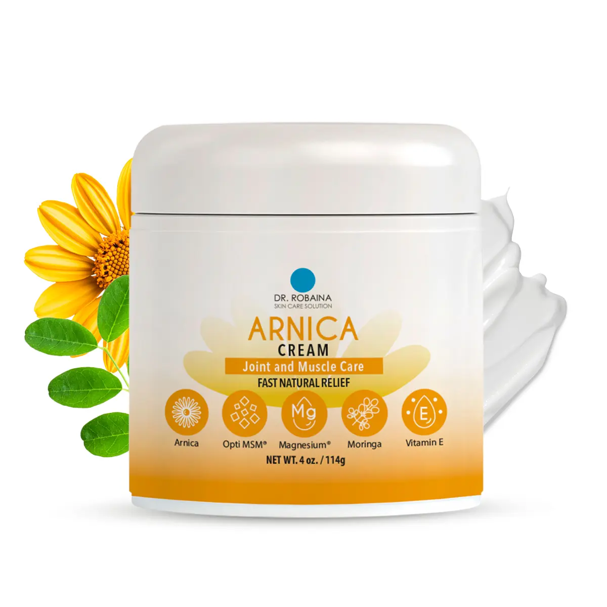 Dr. Robaina Arnica Recovery Cream - Skin Soothing & Evening Formula with Vitamin K, 4oz