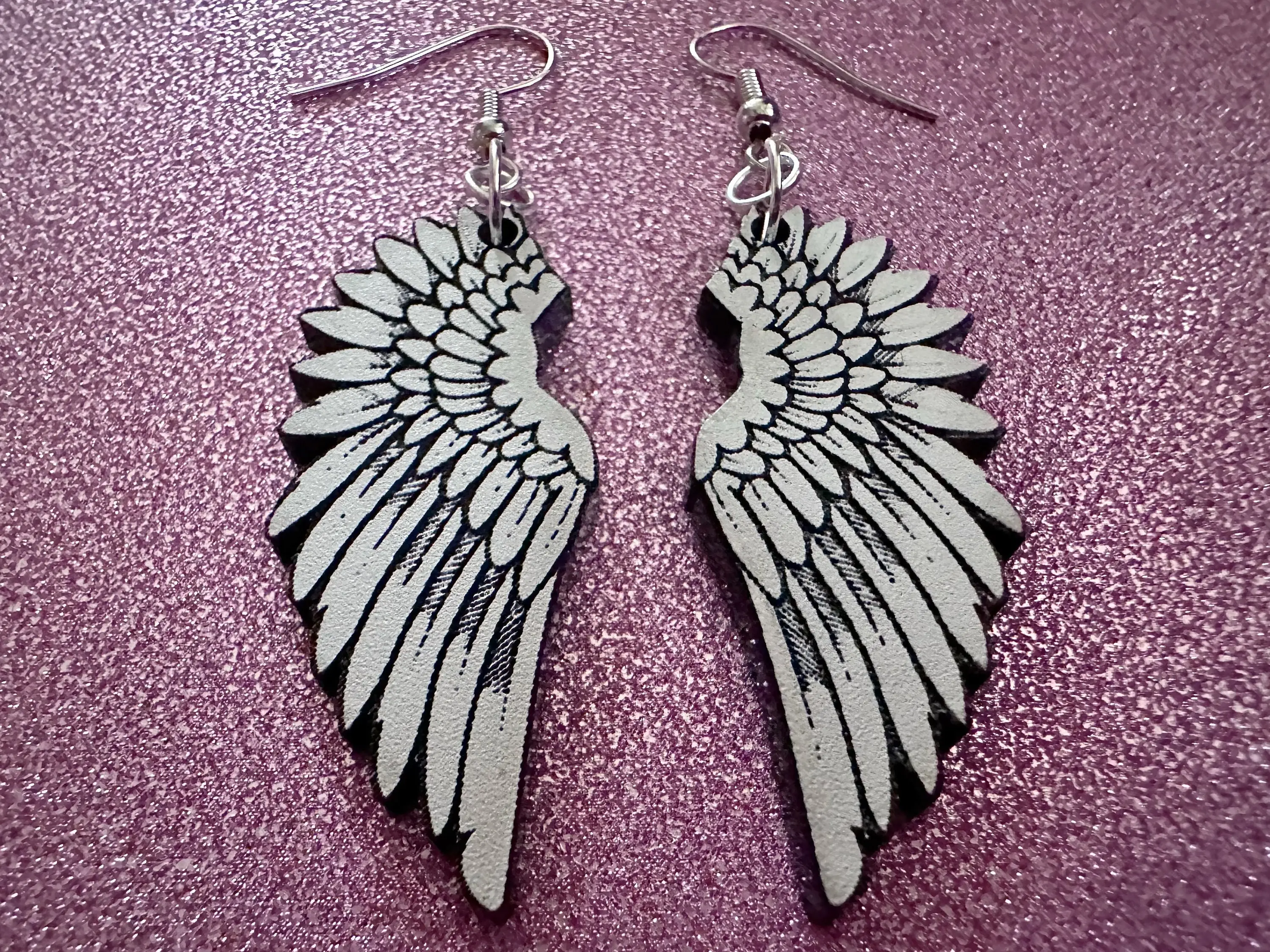 Beautiful Wing Earrings: Laser Cut Acrylic Wings, Angel Wings, White Wings, Bird Wings, Feathery Wings, Fly, Gifts for Her/Him/Them