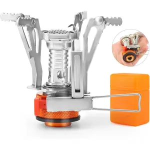 Portable Camping Stove Lightweight Mini Gas Stove for Hiking, Travel, Adventures, and  with Piezo and 3000 Watts of Power