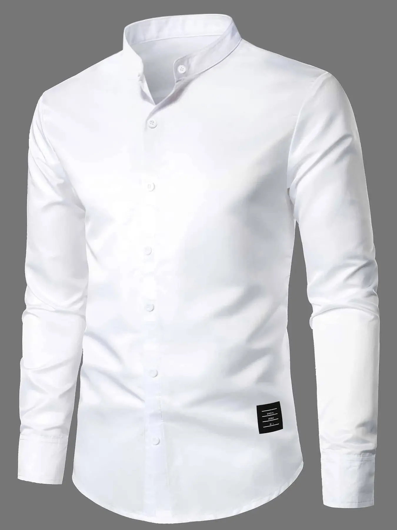 Men's Casual Fitted Plain Shirt, Professional Style for Business Settings, Versatile for Daily Wear, Combines Formal and Casual Attributes