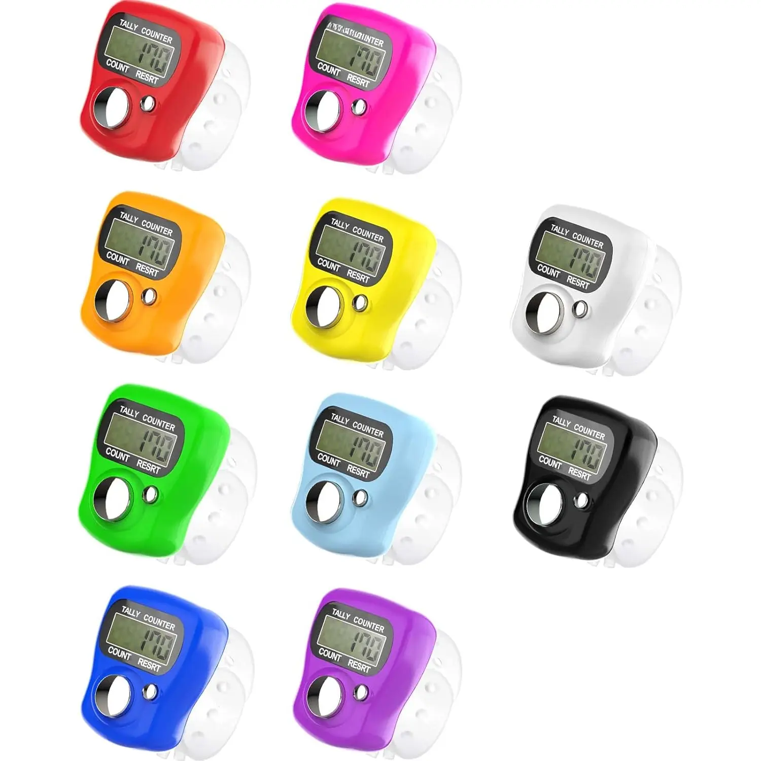 Finger Counter, Mini LCD Digital Display Tally Counter 5-Digit Number Count Clicker, Counters Clickers for Knitting, Crochet, Coaching, Lap, Golf,  & Fidget
