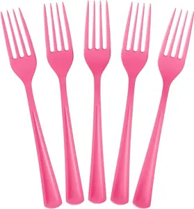 Unleashed - Heavy Duty Hot Pink Plastic Forks | 50 Count
