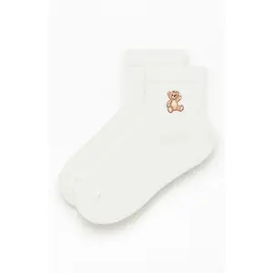 John Galt Women's Teddy Bear Embroidered Ankle Socks