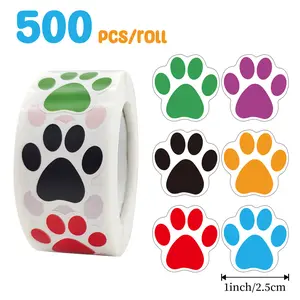 500pcs Dog Paw Print Stickers Roll, Self Adhesive Stickers, Graduation Party Decorations, Wedding Favors, Office Supplies, Bridesmaid Gifts, Gift Wrapping Labels, Decal Sticker