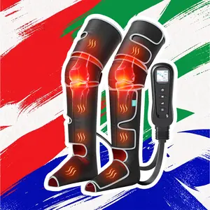 Alljoy Adjustable Black Nylon Leg Massager - FSA Eligible, 2 Heat Levels, 5 Massage Modes, 4 Intensities, 4 Extenders, Circulation & Muscle Pain Relief Device, Ideal Adult Gift