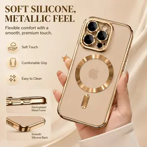 New Official Desert Gold Phone Case For iPhone 17Air 17 16 15 14 13 12 11 Pro Max Plus Clear Magsafe Magnetic Lens Protect Soft Cover Wireless Charging