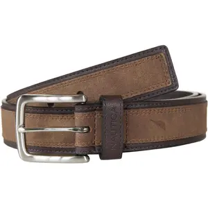 Nautica Men's Casual Overlay Leather Belt