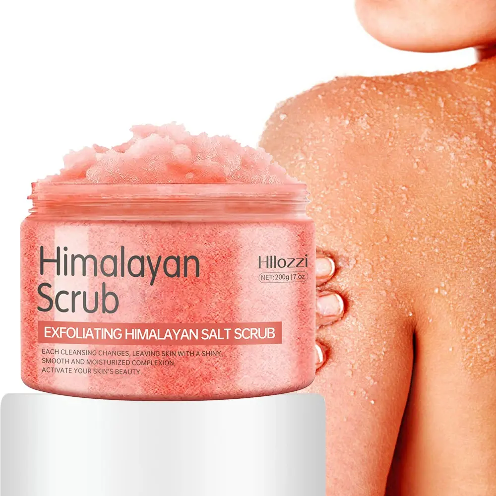 Himalayan Salt Gentle Exfoliator Body Scrub - 7oz Fragrance-Free Hypoallergenic Paraben-Free Natural Body Care, Sensitive-Safe Brightening Formula with Collagen Boost, Coconut Oil, Botanical Ingredients for All Skin Types