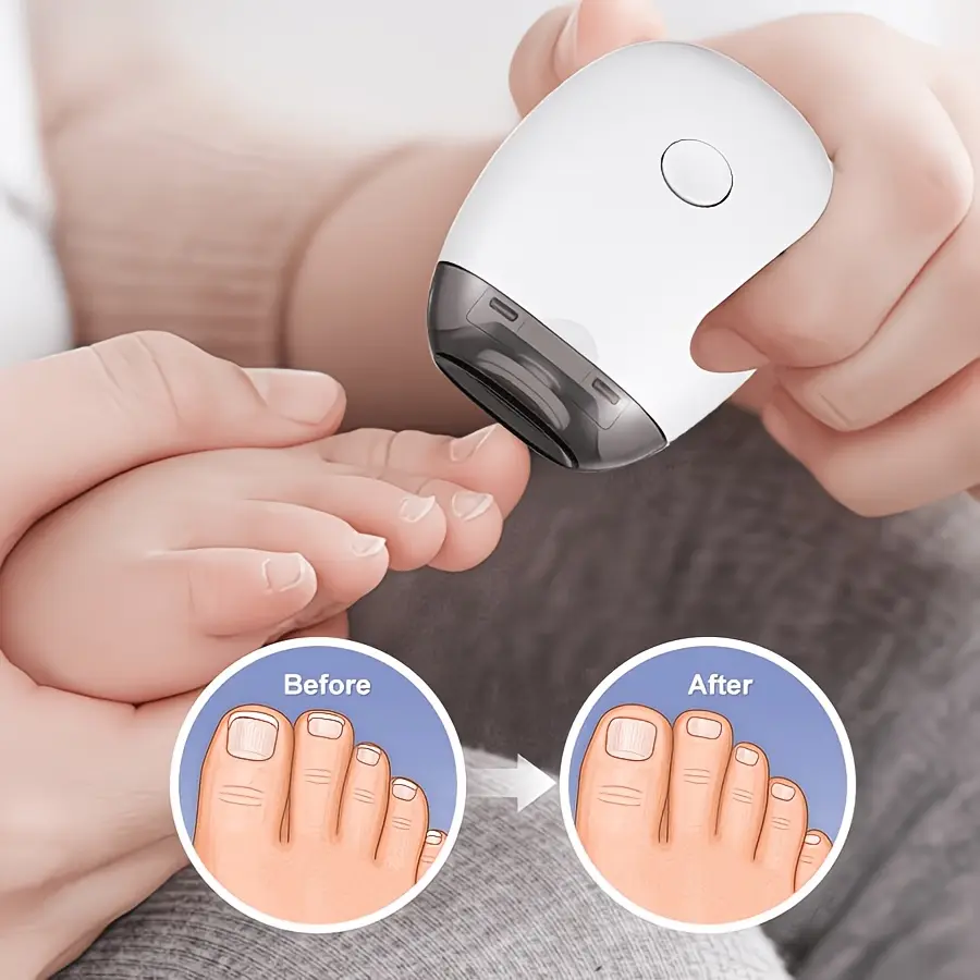 Automatic Electric Nail Clipper with LED Light, Portable and Silent Fingernail Grinder with 3 Speeds, USB Rechargeable Toenail Clippers for Adults Seniors Babies Kids