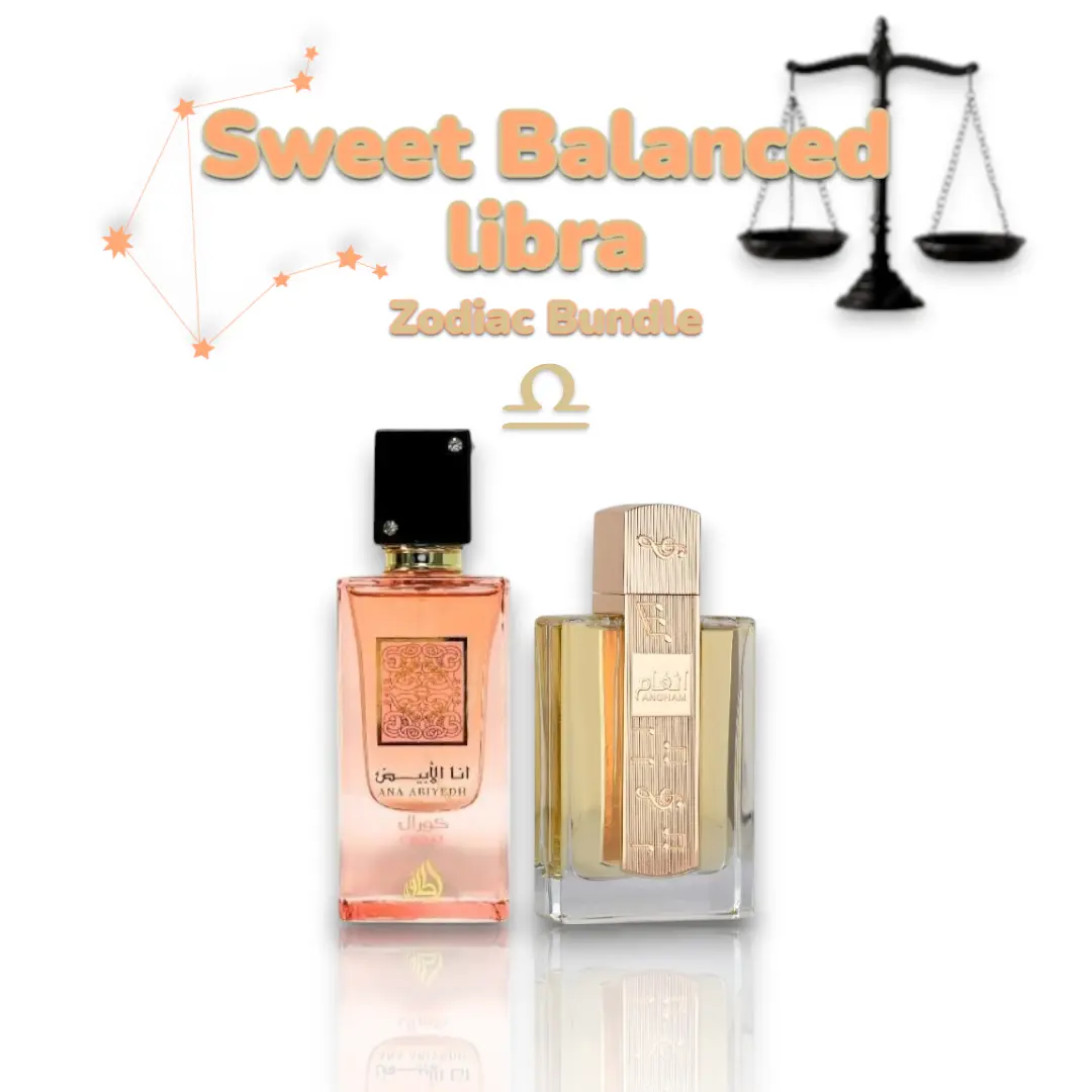 Lattafa Sweet Balanced LIBRA Zodiac Bundle - Angham + Ana Coral Women's Eau De Parfum, 100 ML-3.4 oz, Romantic, Effortlessly Elegant, Top Notes of Sweet-Fruity & Vanilla, Harmony & Grace
