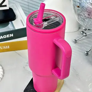 40oz Leak-Proof Stainless Steel Travel Mug/Cup Insulated Cup With Lid, Straw, And Handle, Leakproof Insulated Tumbler, Suitable For Hot/Cold Beverages Water Bottle, Vacuum Insulated Flask, Insulated Drinkware