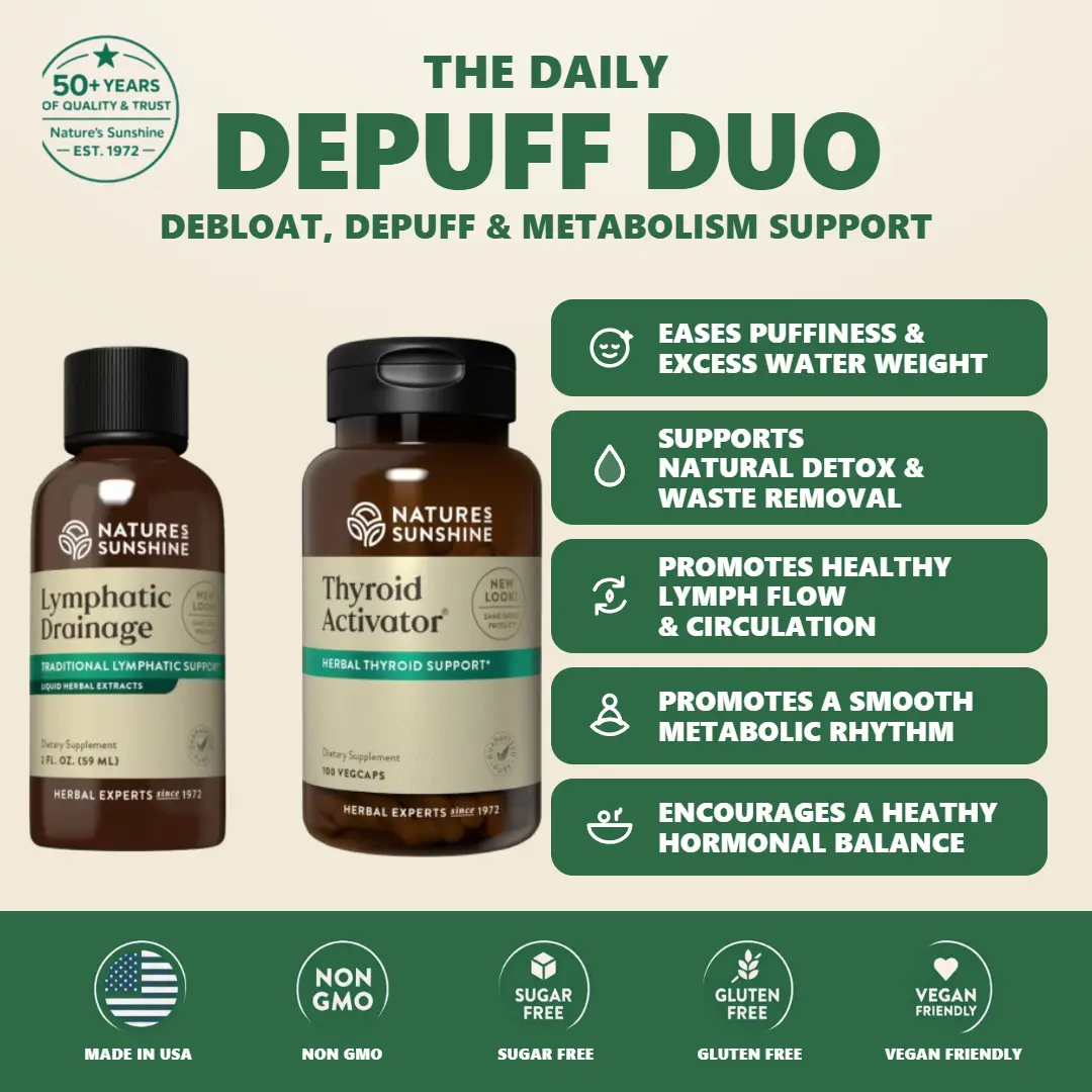 Daily Depuff Duo: Thyroid Activator & Lymphatic Drainage Daily Depuff Duo: Thyroid Activator & Lymphatic Drainage