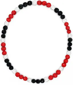 Baseball Bead Necklace for Men, 16/18/20" Ice Necklace Cool Gifts, Rhinestone Bling Inspired Sports Jewelry Gift