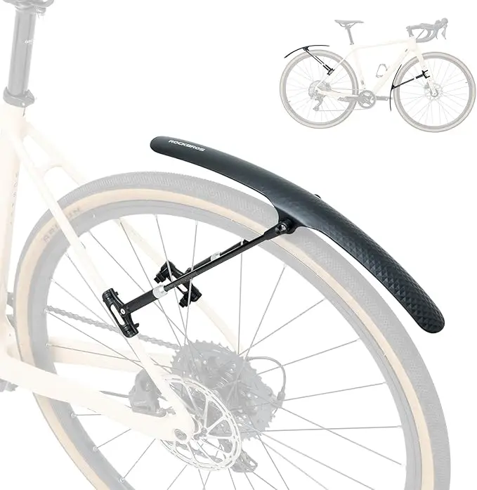 Rockbros Universal Quick-Release Cycling Bike Fenders - Front & Rear, Adjustable Durable Removable Road Bike Accessories with Allen Wrench, Dust-Proof Tire Protection for Touring