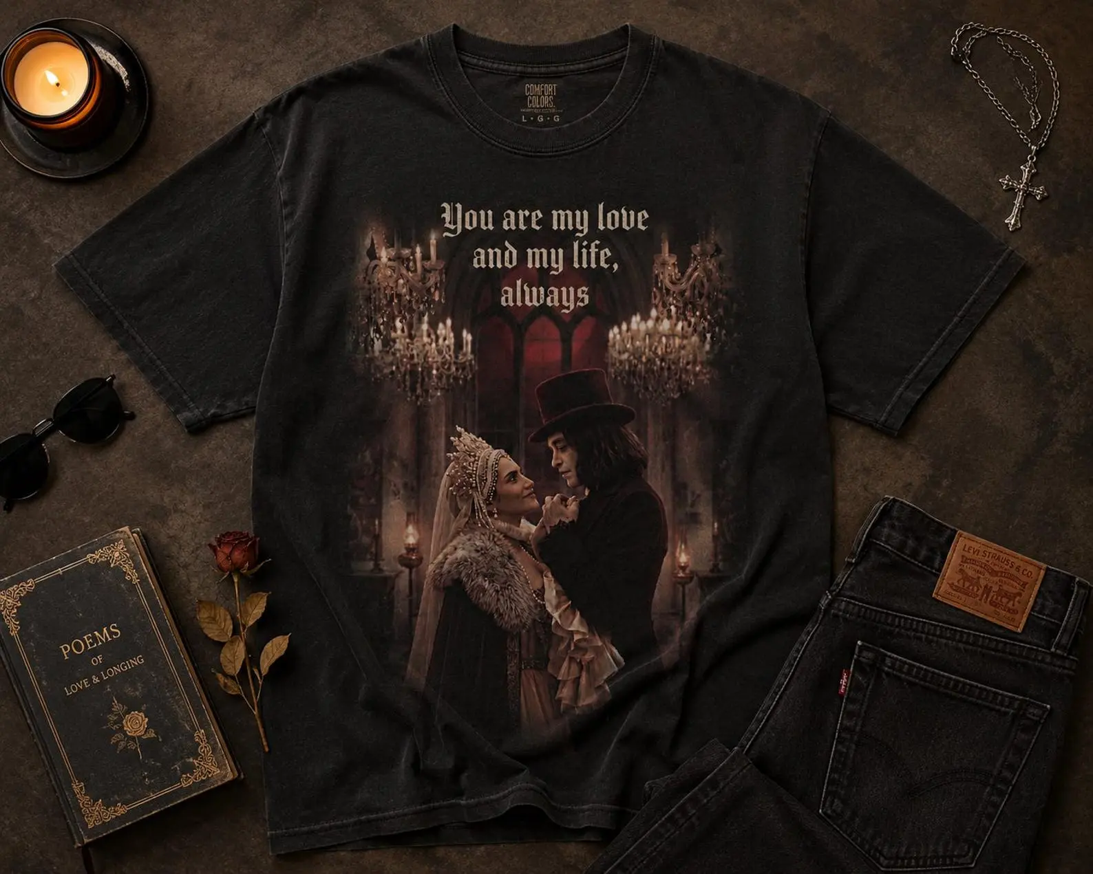 Dracula A Love Tale Movie T-Shirt | Gothic Vampire Graphic Tee | Luc Besson Count Dracula Shirt |Bram Stoker Dark Romance Clothing | Vintage