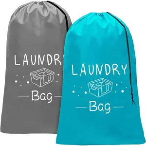 2 Pack  Travel Laundry Bag, Dirty Clothes Organizer with Drawstring,Heavy Duty Travel Laundry Bags,Easy Fit a Laundry Hamper Travel Essentials