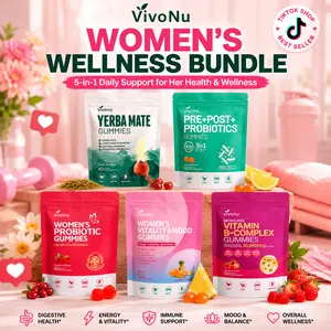 VivoNu Complete Women's Wellness Bundle | Daily Gut, Mood & Energy Support | 5 Gummies Set