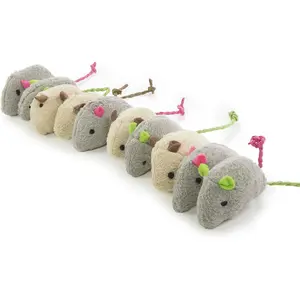 EVERBETTERUS Cat Mice Toy Plush Catnip-Filled Mice Toys Cats - Realistic Design Value Pack Catnip Cat Toys Gray/Cream, Set of 10