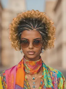 13x4 Lace Front Glueless Human Hair Wig, Afro Curly/kinky Style, Breathable Comfortable Handmade Braids, Versatile Hairpiece, Kinky Texture Wig