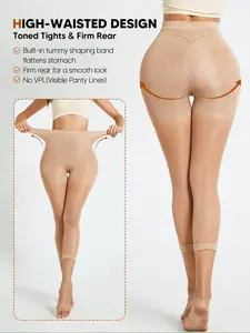 High Waist Postpartum Compression Tights for Women, Sheer Material Shaping Leggings with Tummy Control, Thigh Slimming, Recovery Support Pantyhose, Shapewear