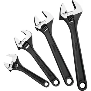 Adjustable Wrench Set, Forged, Heat Treated, Black Phosphate Finish Adjustable Wrenches, 4 Pack (6-inch, 8-inch, 10-inch, 12-inch)