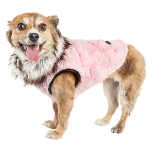 Pet Life Luxe 'Pinkachew' Mink Fur Dog Coat Jacket