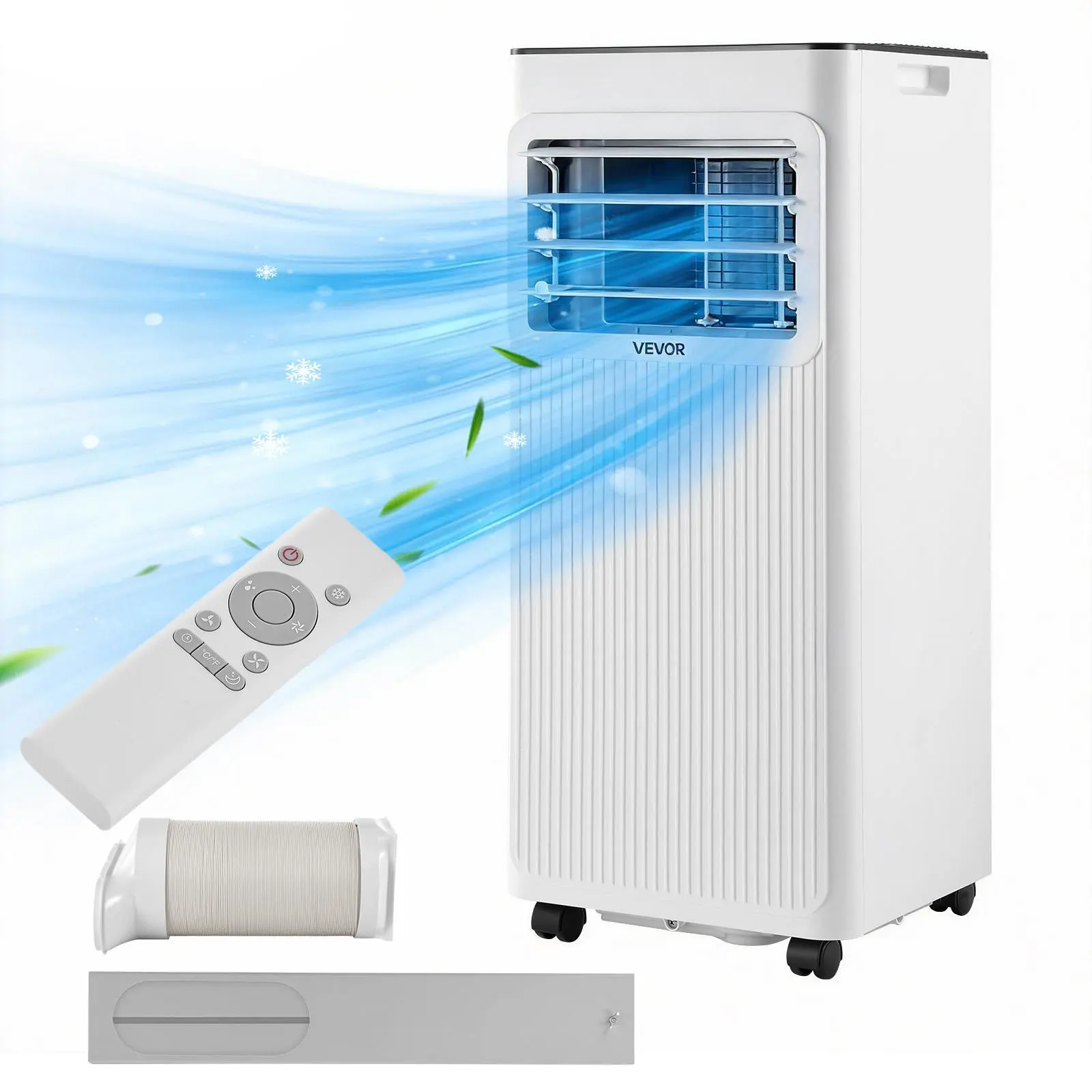【Summerfinds】VEVOR Portable Air Conditioner,8000 BTU ASHRAE (5000 BTU SACC) 3-in-1 Standing Cooling Ac Unitwith LED Touch Panel & Remote Control24h TimerCoolingDehumidifierFan for Room IndoorWhite, Portable Ac, Ac Cooling Fan Bedroom