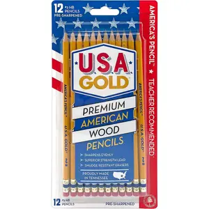 USA Gold Premium Cedar No. 2 Pre-Sharpened Pencils 12-Count (DDR56)