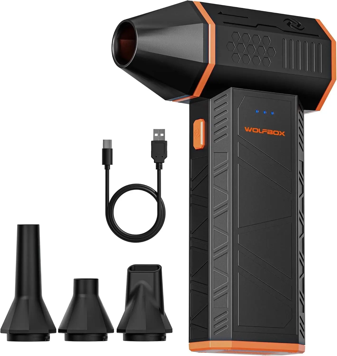 Lumanux WOLFBOX MF50 Electric Air Duster Mini Blower Turbo Fan for PC Toys and Car Wireless USB Rechargeable