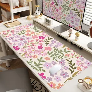 1pc Extra Large Floral Mouse Pad Pastoral Desk Pad,Computer Keyboard Mousepad with Non - Slip Rubber Base Durable Stitched Edge Perfect Gift for Home and Office, Office Desk Accessories, Desktop Accessories